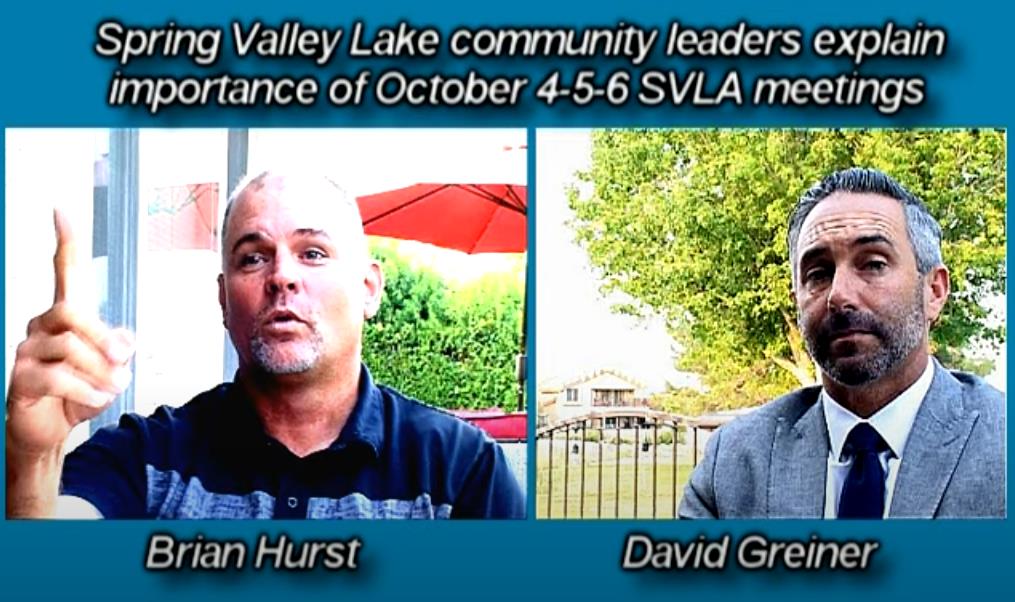 Joseph W. Brady, Brian Hurst, David Greiner Urge SVL Residents to Attend October 4-5-6 Meetings